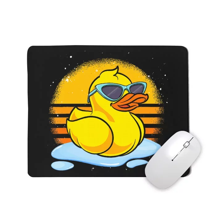 Bath Toy Duckie Cute Ducky Cool Sunglasses Retro Rubber Duck Mousepad