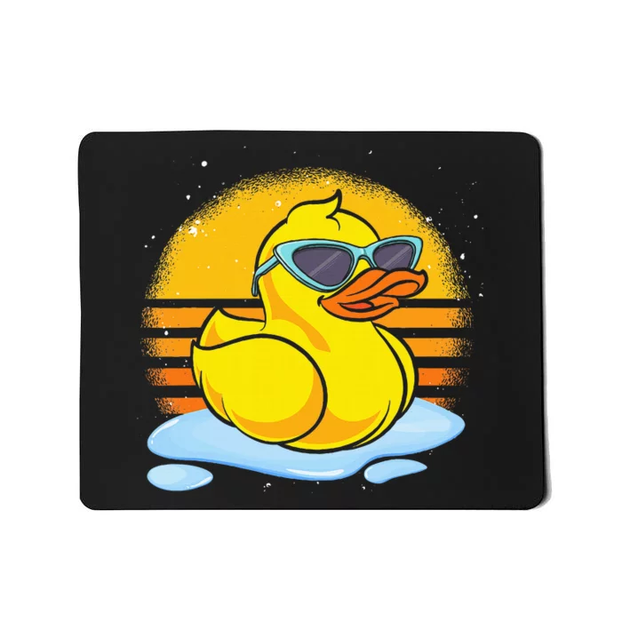 Bath Toy Duckie Cute Ducky Cool Sunglasses Retro Rubber Duck Mousepad