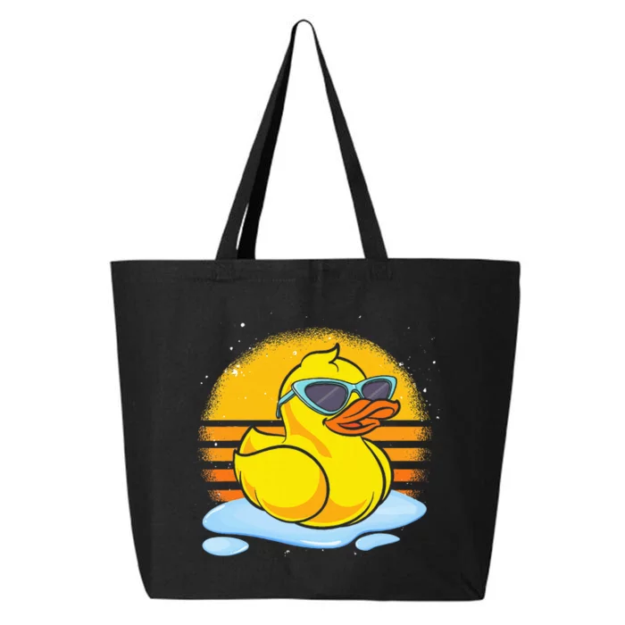 Bath Toy Duckie Cute Ducky Cool Sunglasses Retro Rubber Duck 25L Jumbo Tote