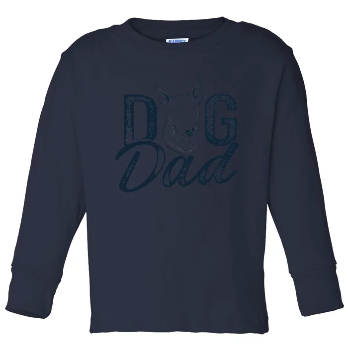 Bull Terrier Dog Dad Toddler Long Sleeve Shirt