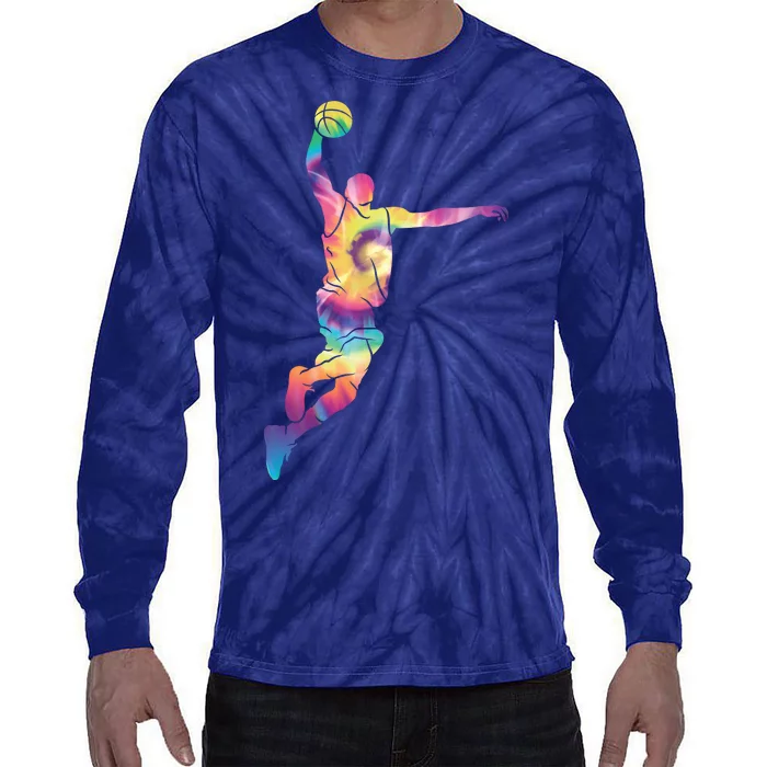 Basketball Tie Dye Vintage Retro Player Tie-Dye Long Sleeve Shirt