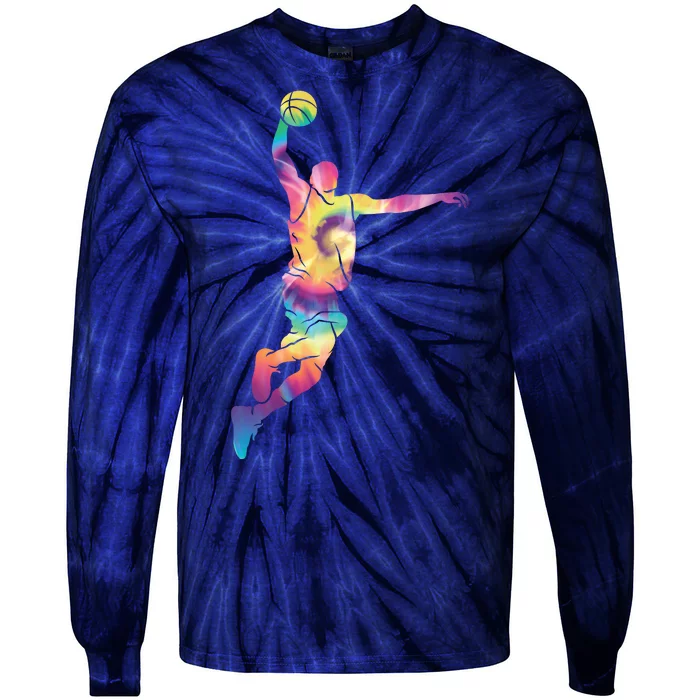 Basketball Tie Dye Vintage Retro Player Tie-Dye Long Sleeve Shirt