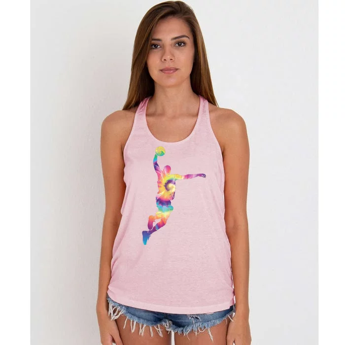 Basketball Tie Dye Vintage Retro Player Women's Knotted Racerback Tank