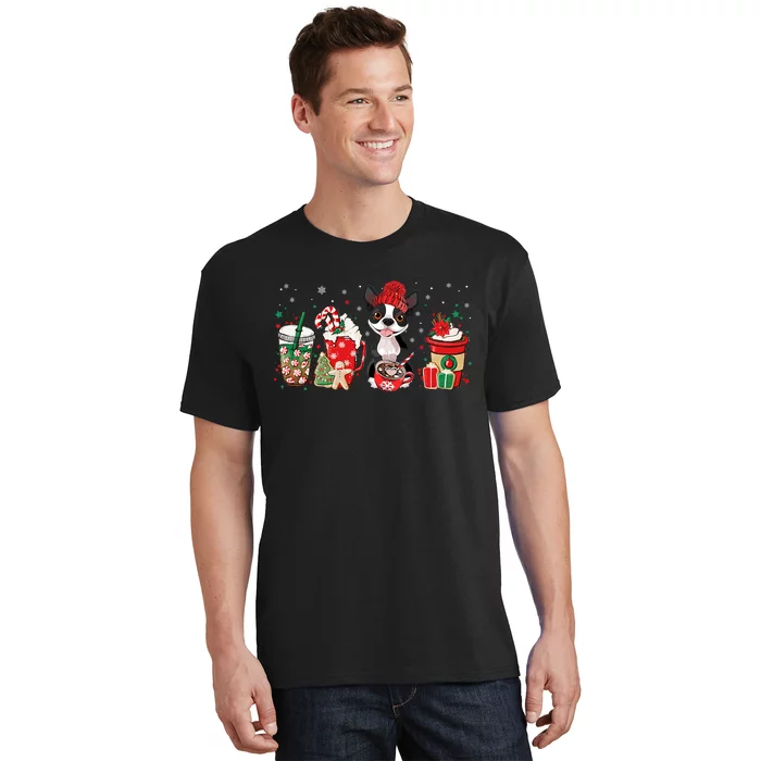 Boston Terrier Dog Lover Merry Christmas Xmas Holiday T-Shirt