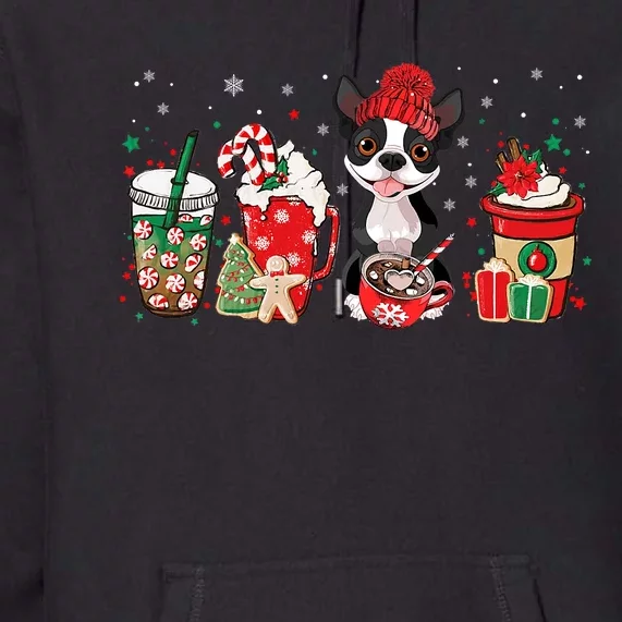 Boston Terrier Dog Lover Merry Christmas Xmas Holiday Premium Hoodie