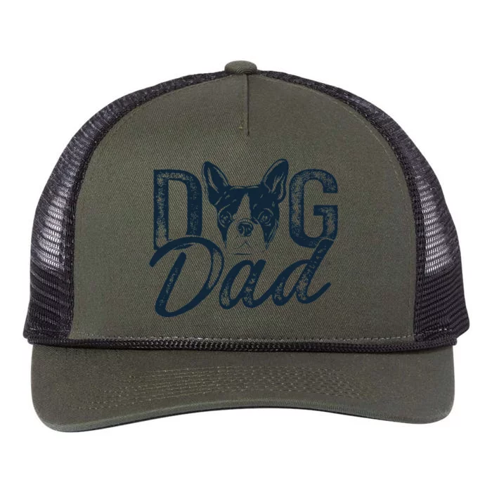 Boston Terrier Dog Dad Retro Rope Trucker Hat Cap