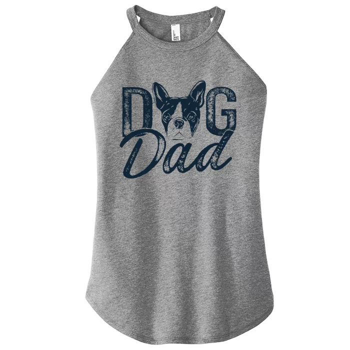 Boston Terrier Dog Dad Women’s Perfect Tri Rocker Tank