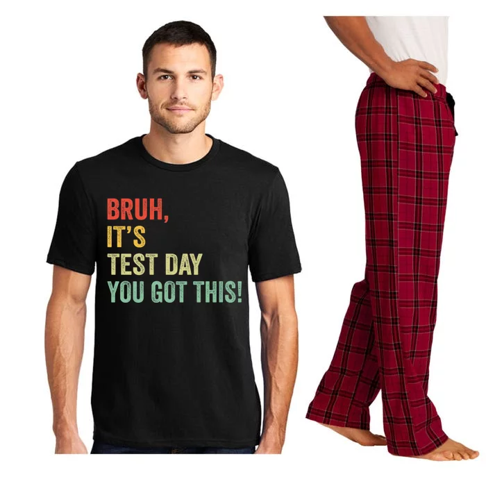 Bruh Test Day Teacher Starr Testing Rock The Test Retro Pajama Set