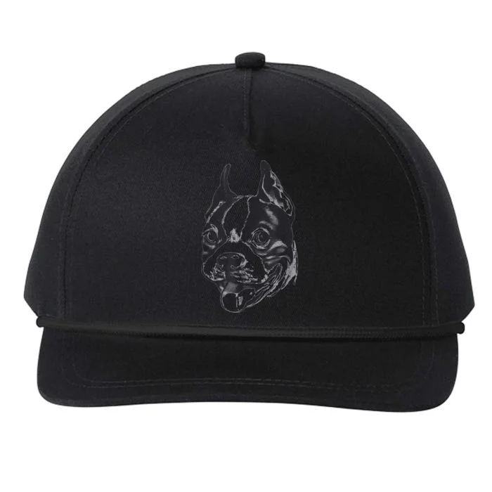 Boston Terrier Dog Lovers Funny Dog Face Classic Snapback Five-Panel Rope Hat