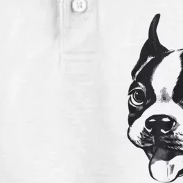 Boston Terrier Dog Lovers Funny Dog Face Classic Dry Zone Grid Performance Polo