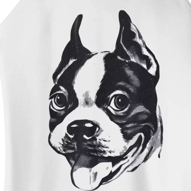 Boston Terrier Dog Lovers Funny Dog Face Classic Women’s Perfect Tri Rocker Tank