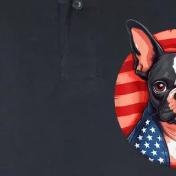 Boston Terrier Dog Patriotic Puppy American Flag 4th Of July Softstyle Adult Sport Polo