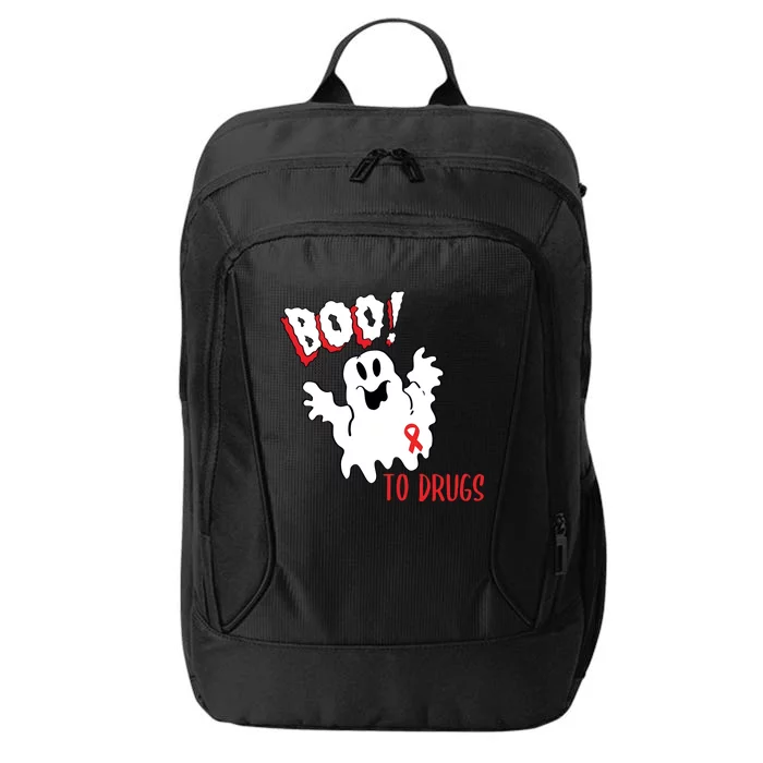 Boo To Drugs Drug Free Me Red Ribbon Week Ghost Halloween City Backpack