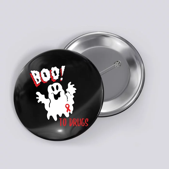 Boo To Drugs Drug Free Me Red Ribbon Week Ghost Halloween Button