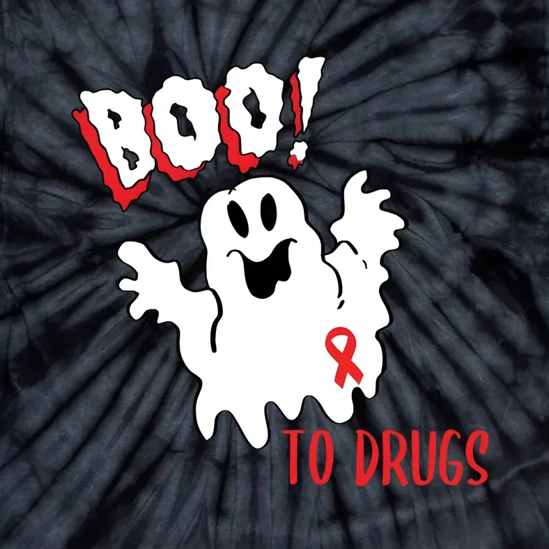 Boo To Drugs Drug Free Me Red Ribbon Week Ghost Halloween Tie-Dye T-Shirt