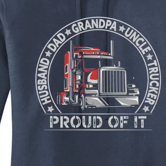 Best Trucking Dad Ever Patriotic Trucker Cute Gift Women's Pullover Hoodie