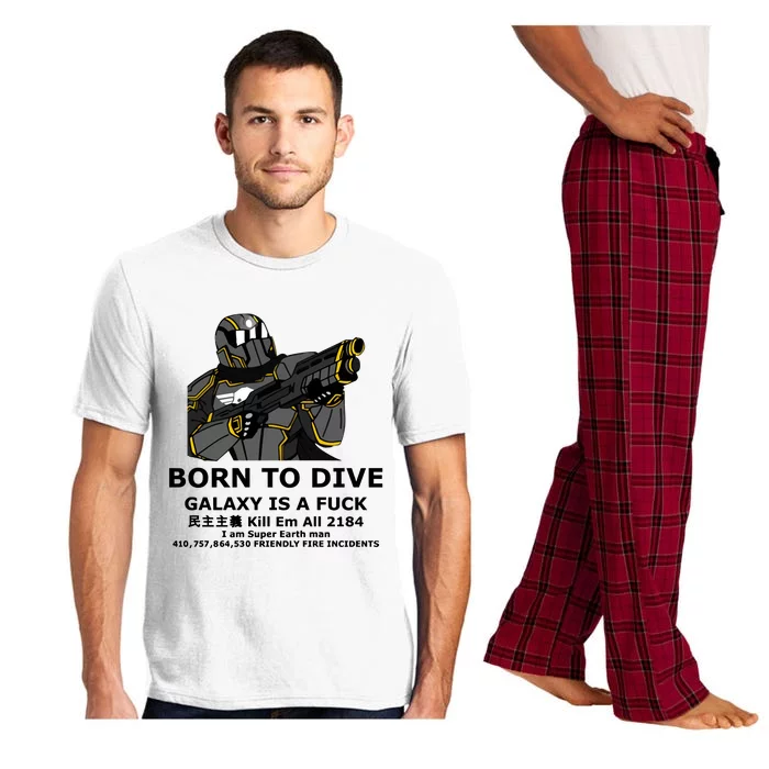 Born To Dive Galaxy Is A Fuck Kill Em All 2184 I Am Super Earth Man 410757864 Pajama Set