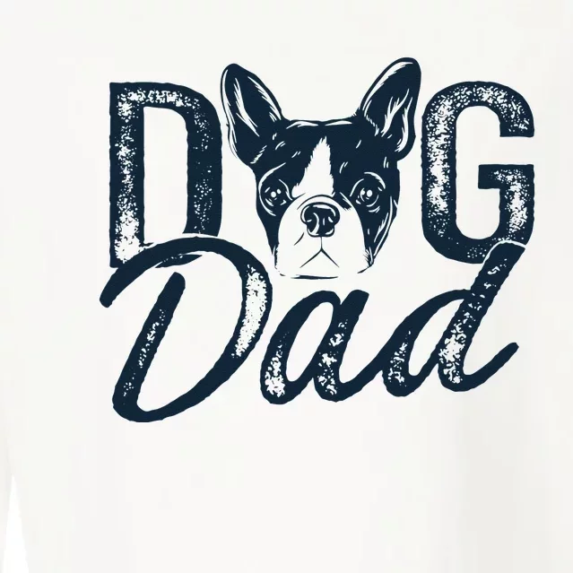 Boston Terrier Dog Dad Cropped Pullover Crew