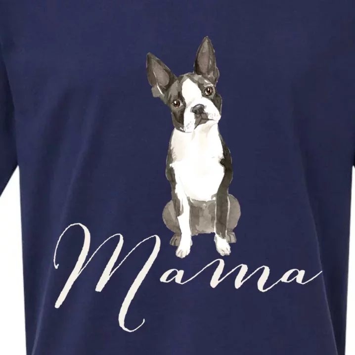 Boston Terrier Dog Mama Gift Boston Terrier Dog Mom Present Gift Sueded Cloud Jersey T-Shirt