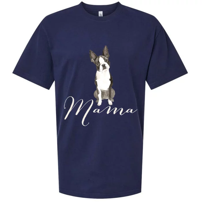 Boston Terrier Dog Mama Gift Boston Terrier Dog Mom Present Gift Sueded Cloud Jersey T-Shirt