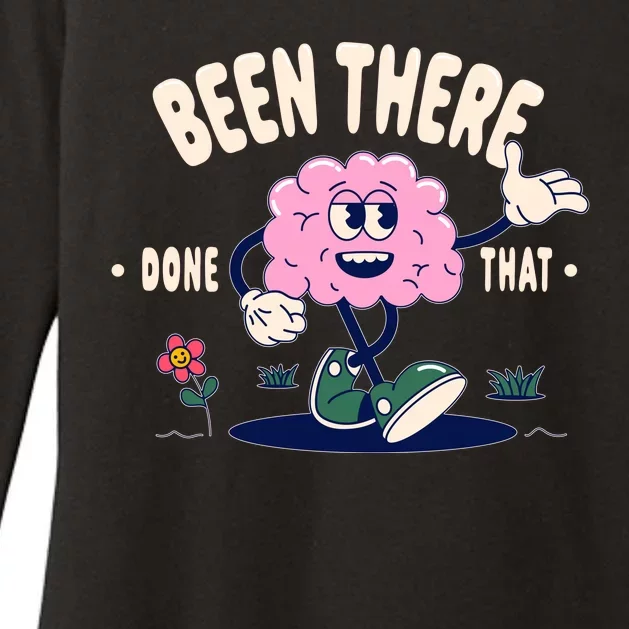 Been There Done That Retro Cartoon Brain Womens CVC Long Sleeve Shirt