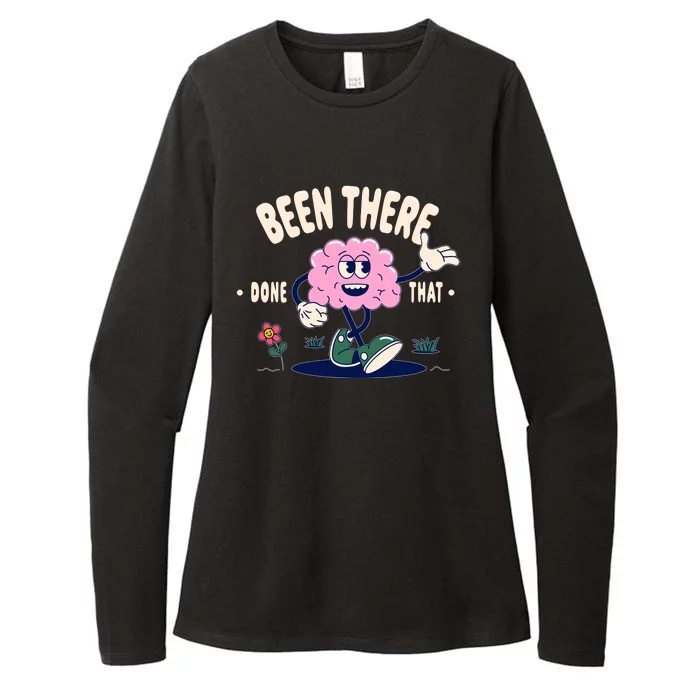 Been There Done That Retro Cartoon Brain Womens CVC Long Sleeve Shirt