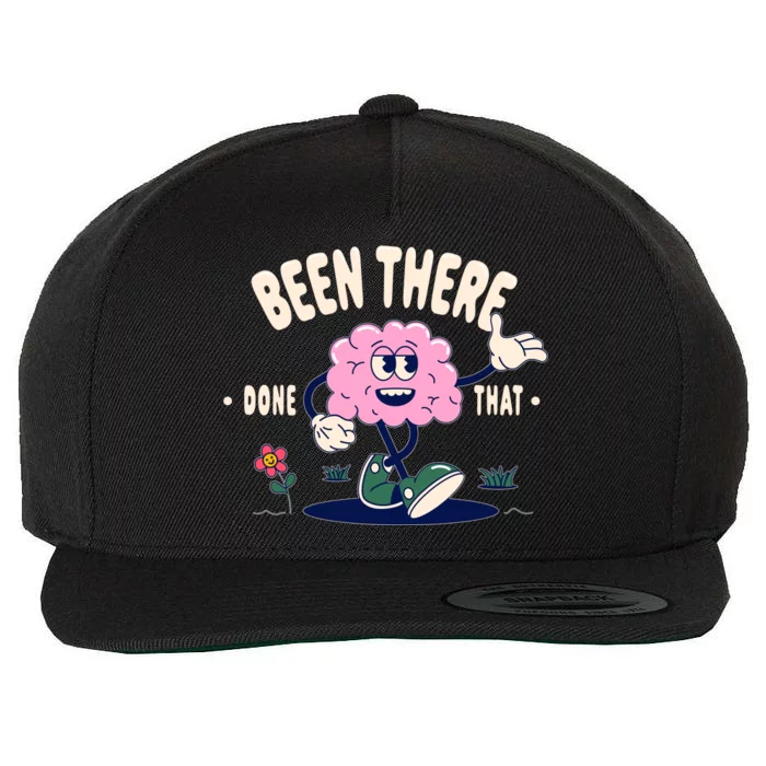 Been There Done That Retro Cartoon Brain Wool Snapback Cap