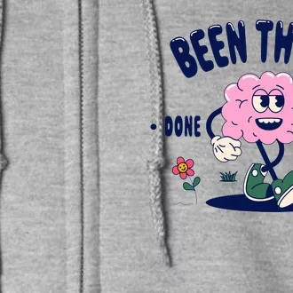 Been There Done That Retro Cartoon Brain Full Zip Hoodie