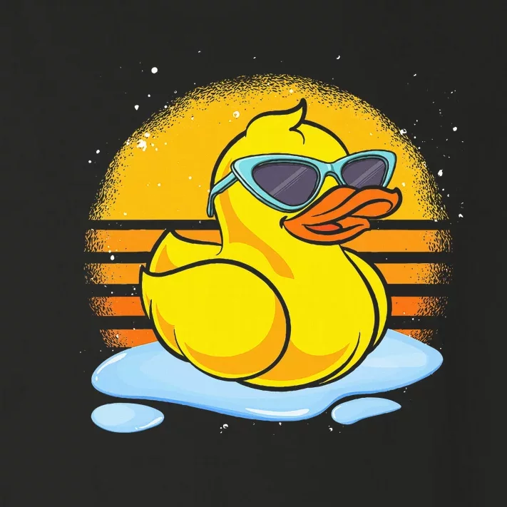 Bath Toy Duckie Cute Ducky Cool Sunglasses Retro Rubber Duck Toddler Long Sleeve Shirt