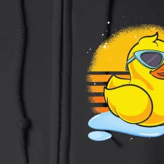 Bath Toy Duckie Cute Ducky Cool Sunglasses Retro Rubber Duck Full Zip Hoodie