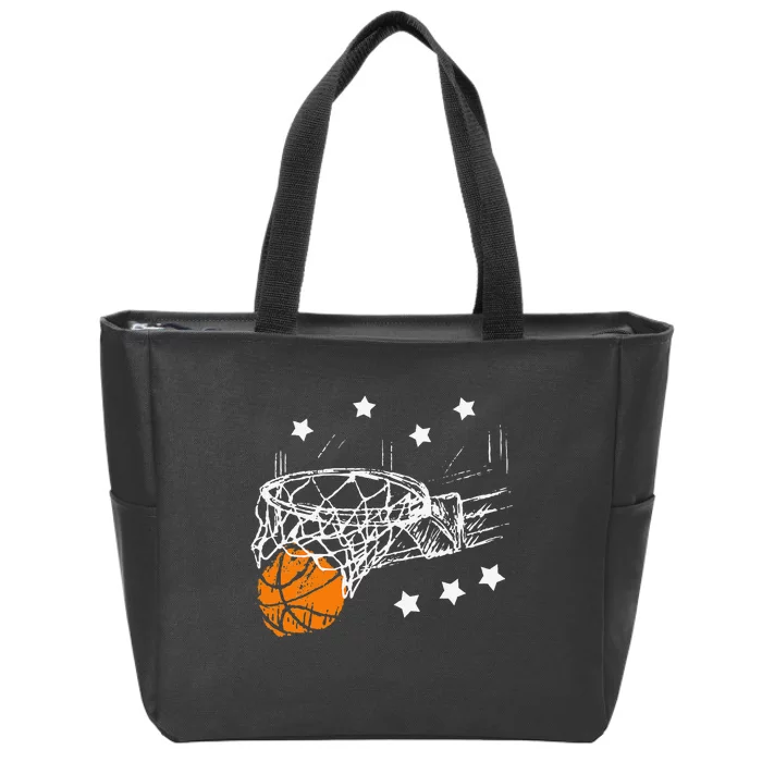 Basketball Team Dunking Fan funny player sport Zip Tote Bag