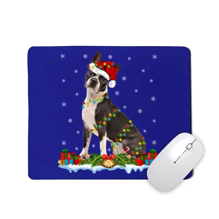 Boston Terrier Dog Xmas Lighting Boston Terrier Christmas Cute Gift Mousepad