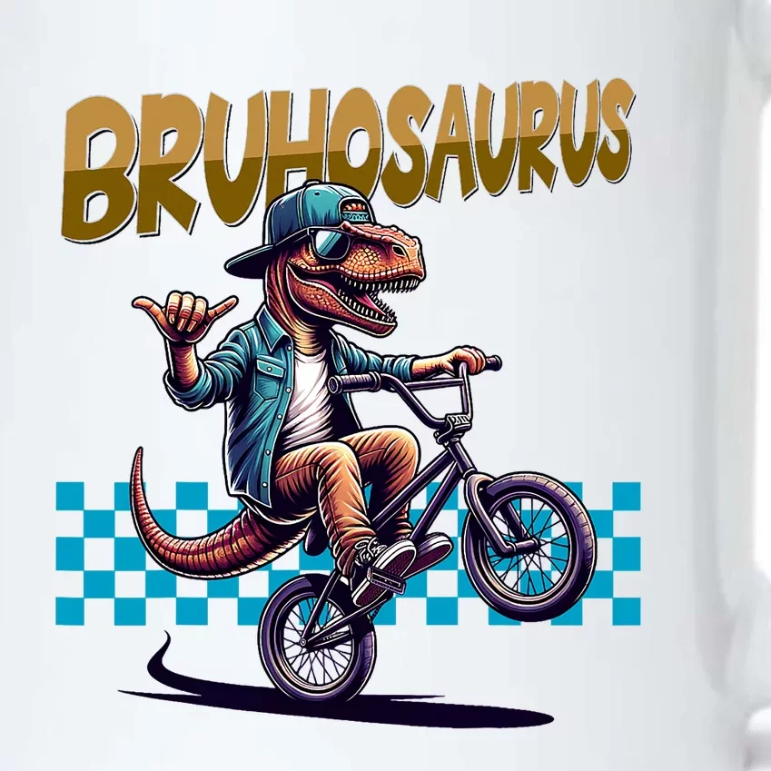 Bruhosaurus Trex Dinosaur Riding Bmx Bike Black Color Changing Mug