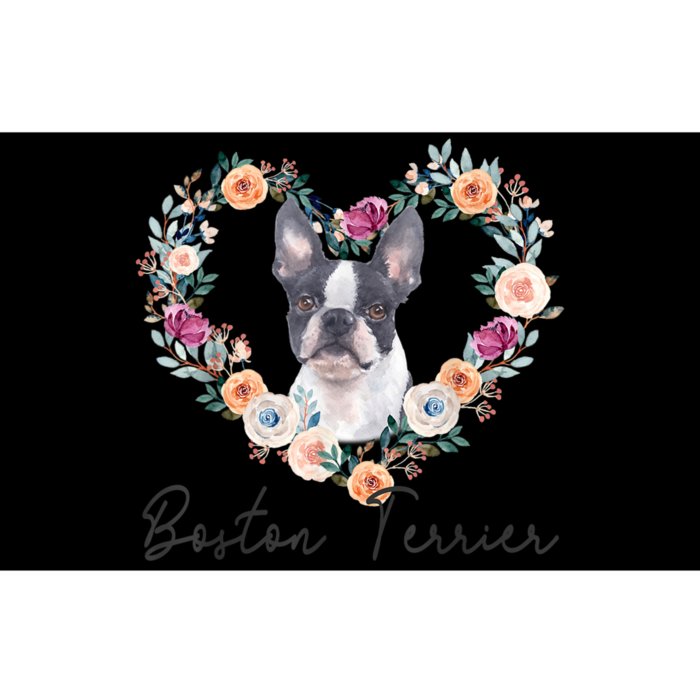 Boston Terrier Dog Flower Heart Funny Mothers Day Gift Bumper Sticker