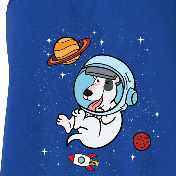 Bull Terrier Dog Astronaut Space Universe Galaxy Gift Women's Racerback Tank