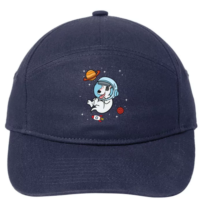 Bull Terrier Dog Astronaut Space Universe Galaxy Gift 7-Panel Snapback Hat