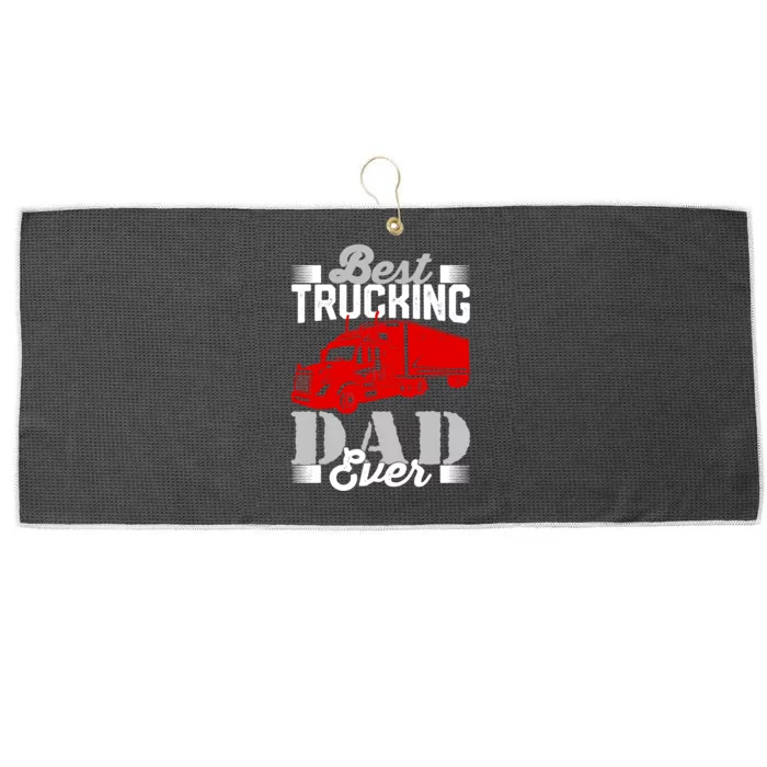 Best Trucking Dad Ever, Big Rig Trucker, Truckin Fathers Day Large Microfiber Waffle Golf Towel