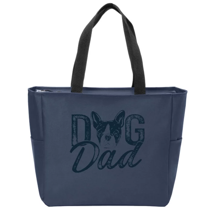 Boston Terrier Dog Dad Zip Tote Bag