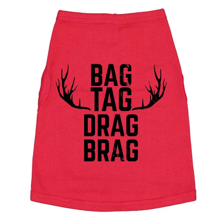 Bag Tag Drag Brag Funny Deer Hunting Design Doggie Tank