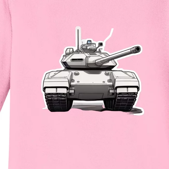 Battle Tank Design Baby Long Sleeve Bodysuit