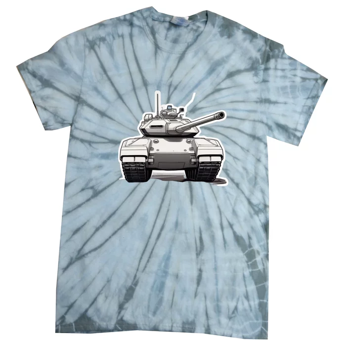 Battle Tank Design Tie-Dye T-Shirt