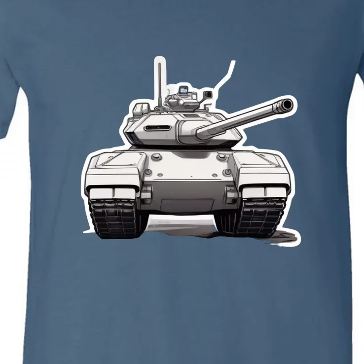 Battle Tank Design V-Neck T-Shirt