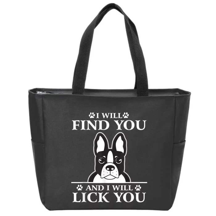 Boston Terrier Dog Lover Zip Tote Bag