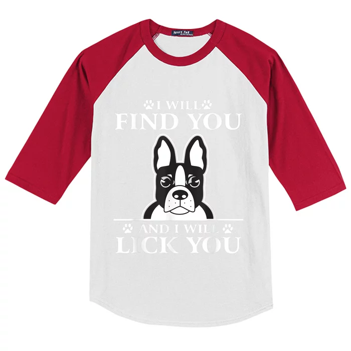 Boston Terrier Dog Lover Kids Colorblock Raglan Jersey