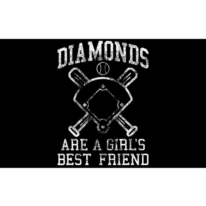 Baseball Tee Diamonds Are A Best Friend Baseball Bumper Sticker