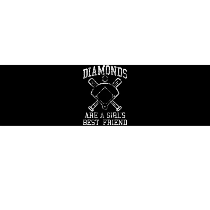 Baseball Tee Diamonds Are A Best Friend Baseball Bumper Sticker