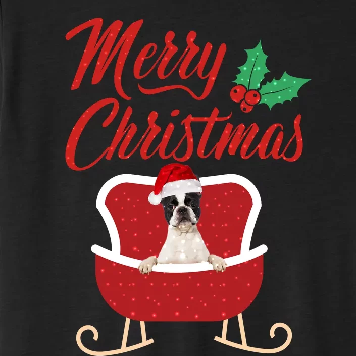 Boston Terrier Dog Merry Christmas Design For The Holiday Season! ChromaSoft Performance T-Shirt