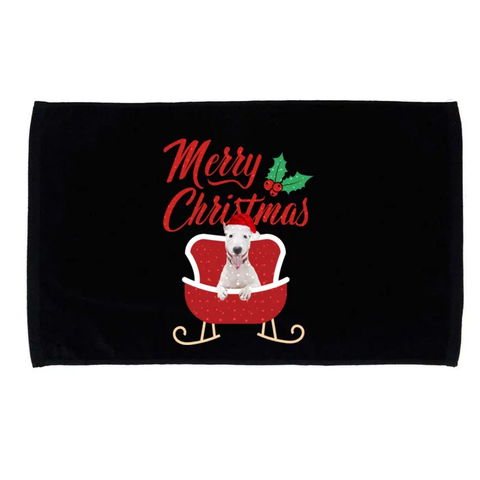 Bull Terrier Dog Merry Christmas Design For The Holiday Season! Microfiber Hand Towel