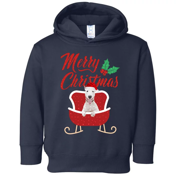 Bull Terrier Dog Merry Christmas Design For The Holiday Season! Toddler Hoodie