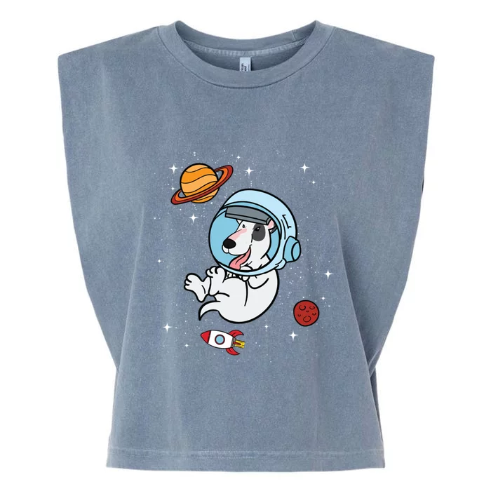 Bull Terrier Dog Astronaut Space Universe Galaxy Gift Garment-Dyed Women's Muscle Tee